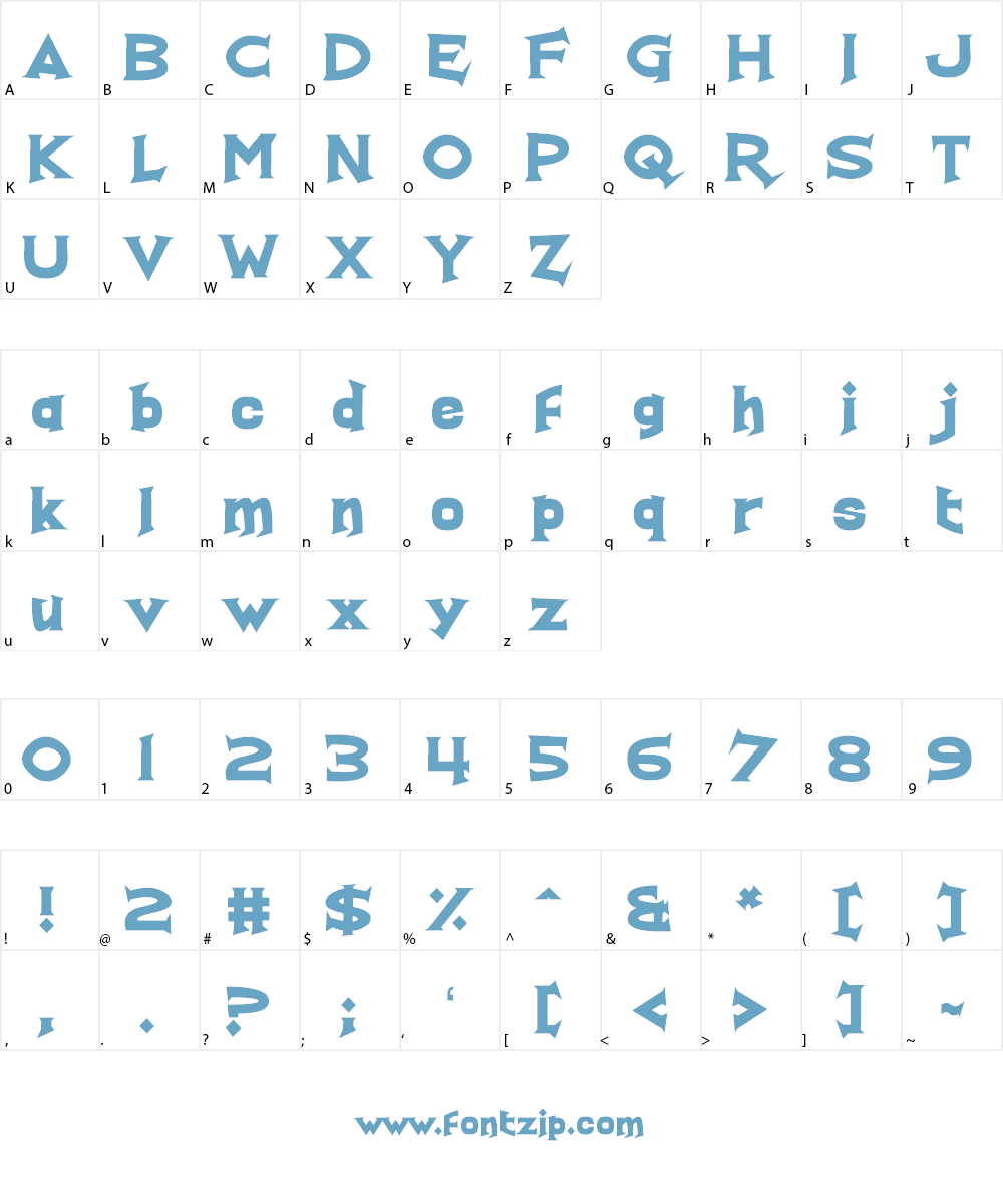 Real Fun Time Font Character